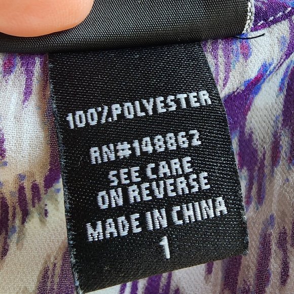 Torrid Purple Aztec ZigZag Sheer Polyester Blouse Size 1X - Picture 6 of 14